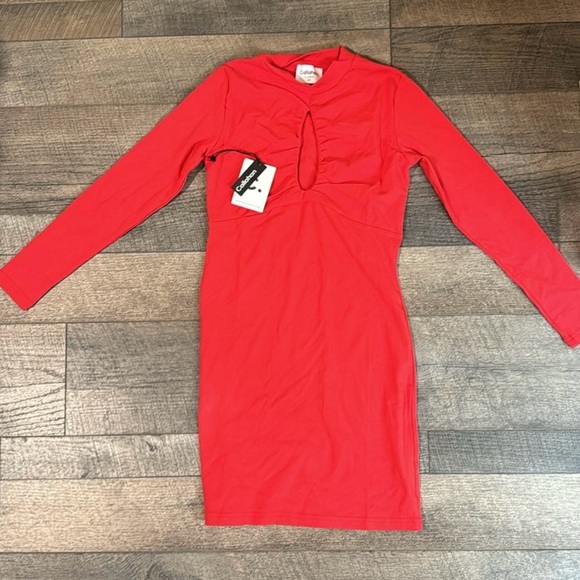 NWT Callahan Red Bodycon Dress - Picture 3 of 4